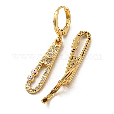 Серьги с подвесками из латуни с покрытием из настоящего 18-каратного золота EJEW-A033-17G-01-1