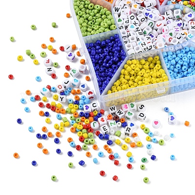 Набор для изготовления украшений с буквами и бисером своими руками DIY-YW0005-21-1