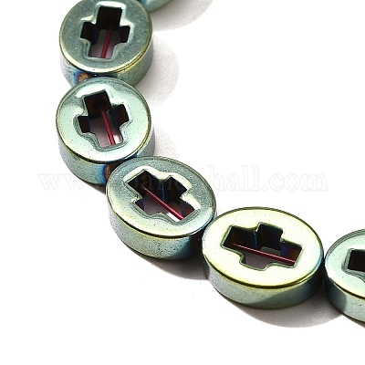 Гальванические нити из синтетических немагнитных гематитовых бусин G-L613-Z01-02H-1