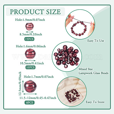 32шт ручной работы бусины лэмпворк LAMP-TA0001-56A-1