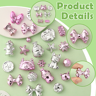 120 г гальванизированных непрозрачных акриловых бусин OACR-SP0001-78B-1