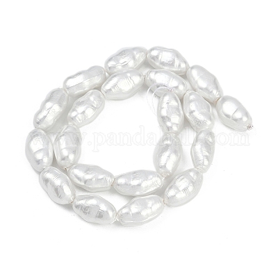 Нити бусин из искусственного жемчуга с гальваническим покрытием из фарфора BSHE-Z009-09-1