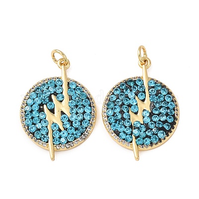 Подвески латунные горный хрусталь KK-C143-26G-1