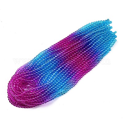 Выпечка расписные прозрачные стеклянные бусины DGLA-M001-8mm-07-1