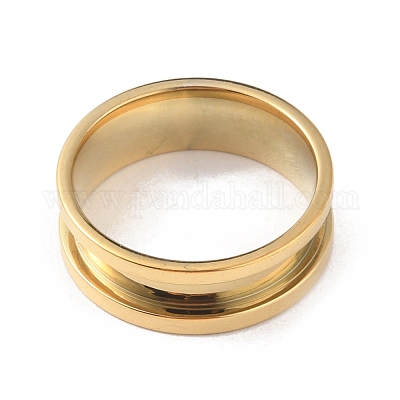 Кольцо для пальца из нержавеющей стали 201 с рифлением RJEW-WH0004-32E-G-1