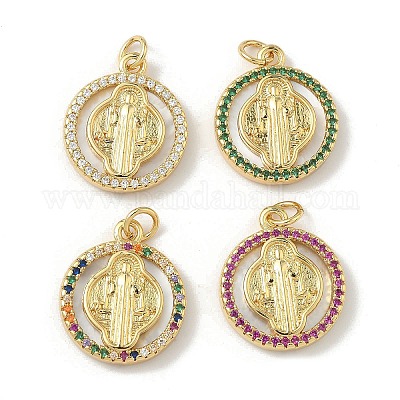 Латунь микропаве фианиты с подвесками-ракушками KK-Z115-04G-1