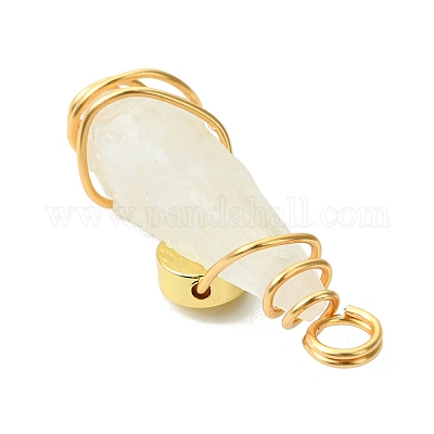 2 шт. подвески из натурального кварцевого кристалла с гальваническим покрытием PALLOY-JF03163-01-1