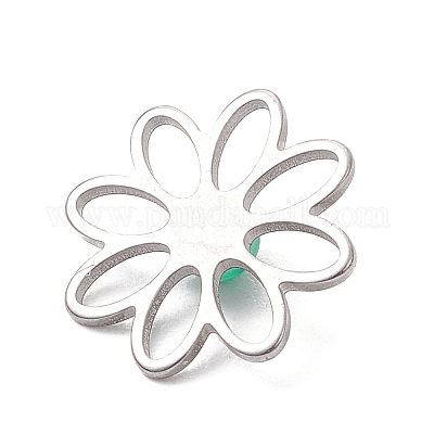 201 кабошон из нержавеющей стали с паве из драгоценных камней PALLOY-JF03492-1