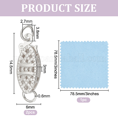 2 шт. застежки-коробочки из стерлингового серебра FIND-GO0003-92-1