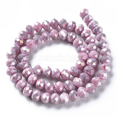 Непрозрачная выпечка окрашенные стеклянные бусы пряди EGLA-N006-006A-1