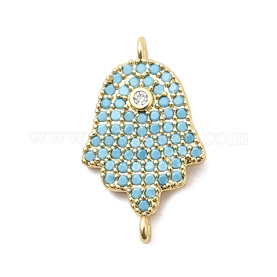 Подвески-соединители из латуни с микропаве из кубического циркония KK-H529-01A-G-1