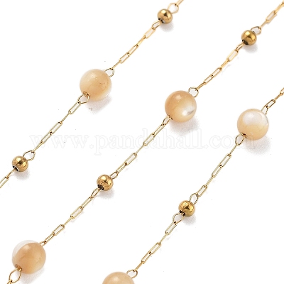 Цепи из натуральных ракушек и бусин из нержавеющей стали 304 CHS-K021-08A-02-1