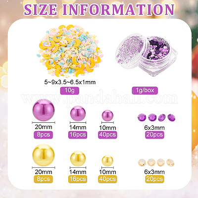 168PCS Eid Mubarak Vase Filler Decorations Yellow Purple Floating Pearl  Beads with Sequins Cabochons Vase Centerpiece for Vase Fillers Party Table