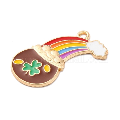 Подвески из сплава с эмалью ко дню святого патрика FIND-M060-24B-G-1