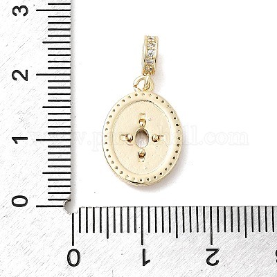 Европейские подвески-подвески из латуни с паве из прозрачного кубического циркония KK-H529-22G-1