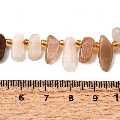 Натуральный лунный камень бисер нитей G-Z091-A14-1