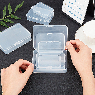 BENECREAT 18 Pack 2.5x1.73x0.78 Rectangle Clear Plastic Bead Storage Containers Box Case with lid for Earplugs,Pills,Tiny Bead,Jewelry Findings 