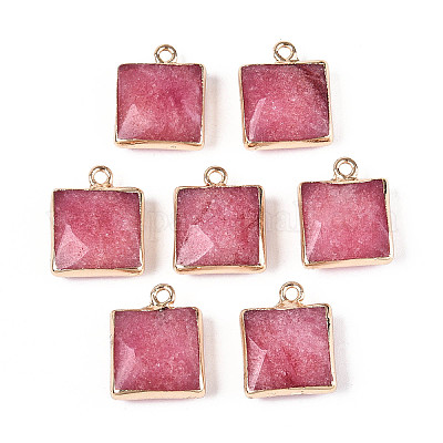 Граненые подвески из натурального окрашенного белого нефрита G-T139-95G-1