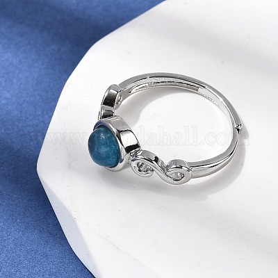 Перстни из натурального апатита RJEW-A084-04P-09-1