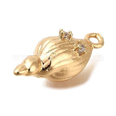 Латунные микропаве прозрачные подвески с фианитом KK-M301-07G-1