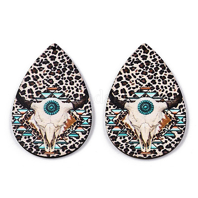 Большие подвески из липы с односторонним принтом WOOD-TAC0021-09-1