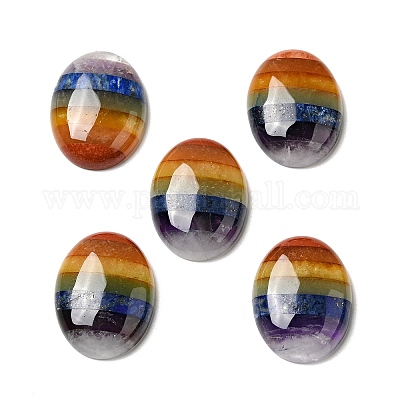 Кабошоны чакры из натуральных смешанных драгоценных камней G-F724-01C-1