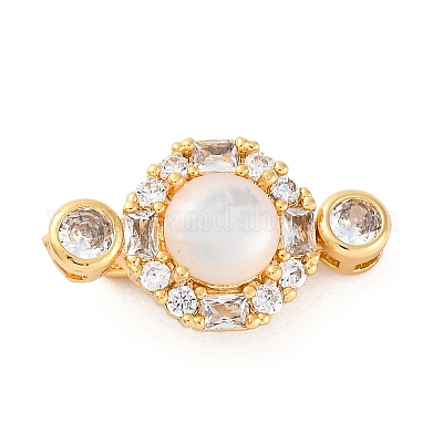 Латунные застежки из прозрачного кубического циркония с микропаве KK-P291-28G-1