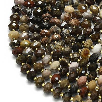 Природные окаменелое дерево бисер пряди G-P573-A32-01-1