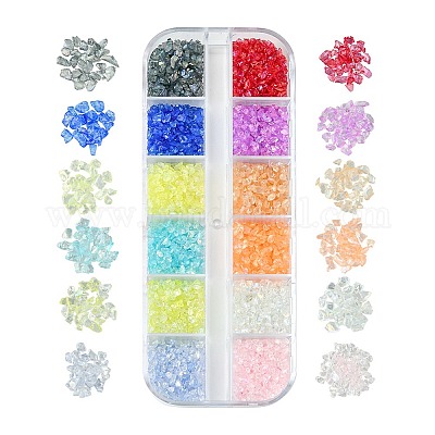 48 г 12 цвета прозрачное гальваническое измельченное стекло GLAA-FS0001-65-1