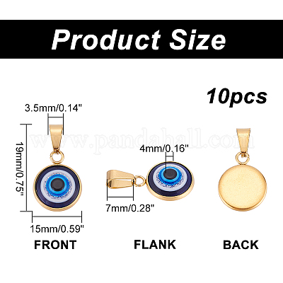 10 шт. подвески ручной работы в технике лэмпворк с вакуумным покрытием PVD STAS-DC0010-37-1