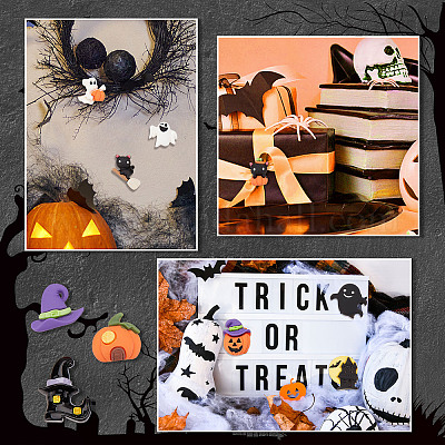 40 шт. 10 стиля Хэллоуин непрозрачные смоляные кабошоны RESI-SC0002-47-1