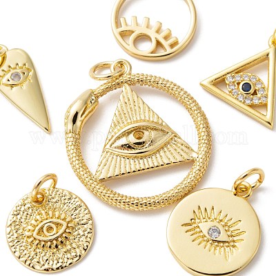 6шт 6 стиля латунные подвески с грубой поверхностью KK-LS0001-50-1