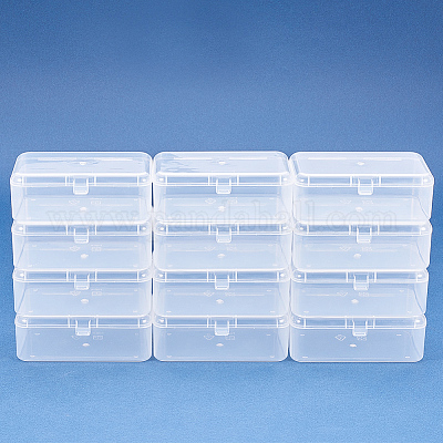 Plastic Bead Storage Containers, Rectangle, Clear, 5x2.7x3cm