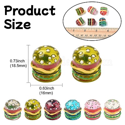 Кабошоны из смолы 6шт 6 цветов RESI-CJ0004-27-1