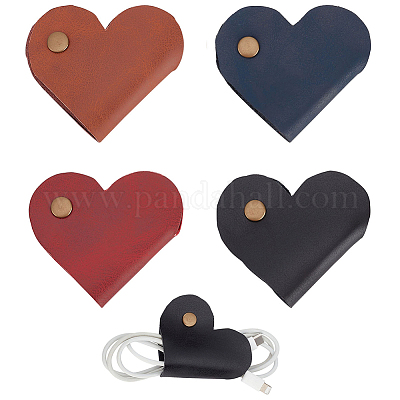 4 шт. 4-х цветные органайзеры для шнуров из искусственной кожи AJEW-CP0005-01-1