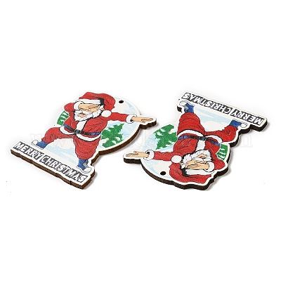 Большие деревянные подвески с рождественским принтом на одно лицо WOOD-D025-17-1