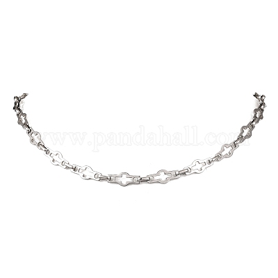 Ожерелья из цепочек с крестообразными звеньями из нержавеющей стали 304 для женщин и мужчин NJEW-JN05432-01-1