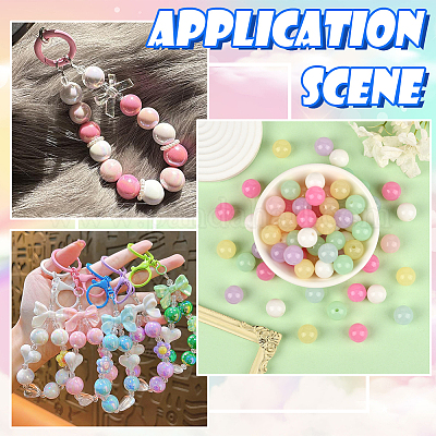 100 шт. Непрозрачные акриловые бусины&nbsp;OACR-PA0001-31A-1