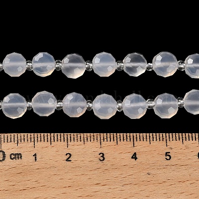 Натуральный белый агат бисер нитей G-B153-B02-1