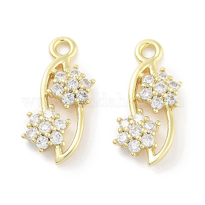Латунные микропаве прозрачные подвески с фианитом ZIRC-P120-14G-1
