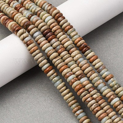 Натуральные бусины из аква терра яшмы G-L624-H03-6x2mm-1