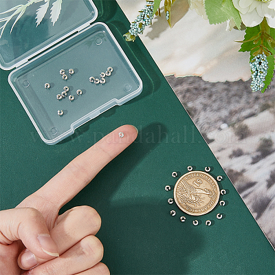 30 шт. 925 серебряных бусины-обжимки&nbsp;STER-DC0001-32-1