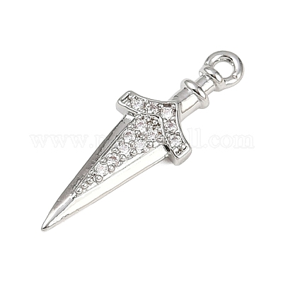 Латунные микропаве прозрачные подвески с фианитом KK-L238-14P-1