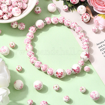 3 стиль печатных фарфоровых бусин ручной работы PORC-SP0001-08-1