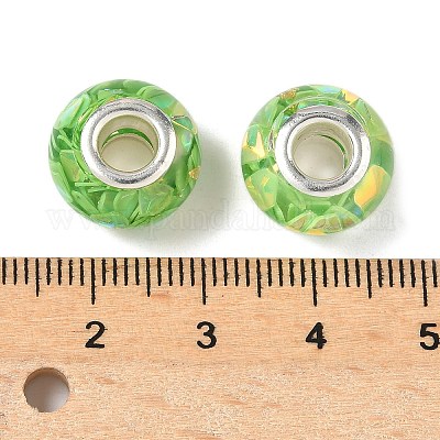 Прозрачные европейские бусины-рондель из смолы RESI-S023-24-1