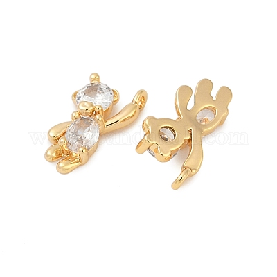 Латунные микропаве прозрачные кубические циркониевые подвески KK-XCP0001-89G-1
