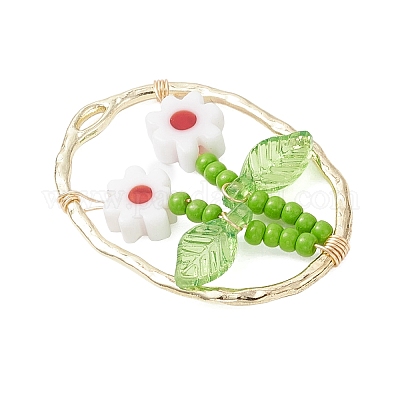 Подвески из стеклянного бисера и стекла миллефиори ручной работы PALLOY-MZ00901-06-1