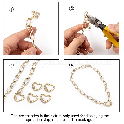 Латунь микропаве кубический цирконий винт карабин подвески с замком ZIRC-G160-23G-1