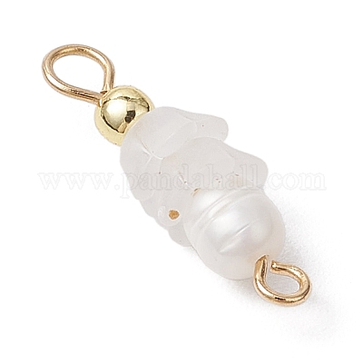 12 шт. 12-цветные подвески-коннекторы из натурального искусственного пресноводного жемчуга и акрила с матовым цветком PALLOY-JF03590-1