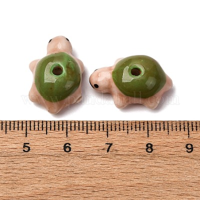 Ручной работы яркие остеклением шарики фарфора PORC-CJC0009-03B-1